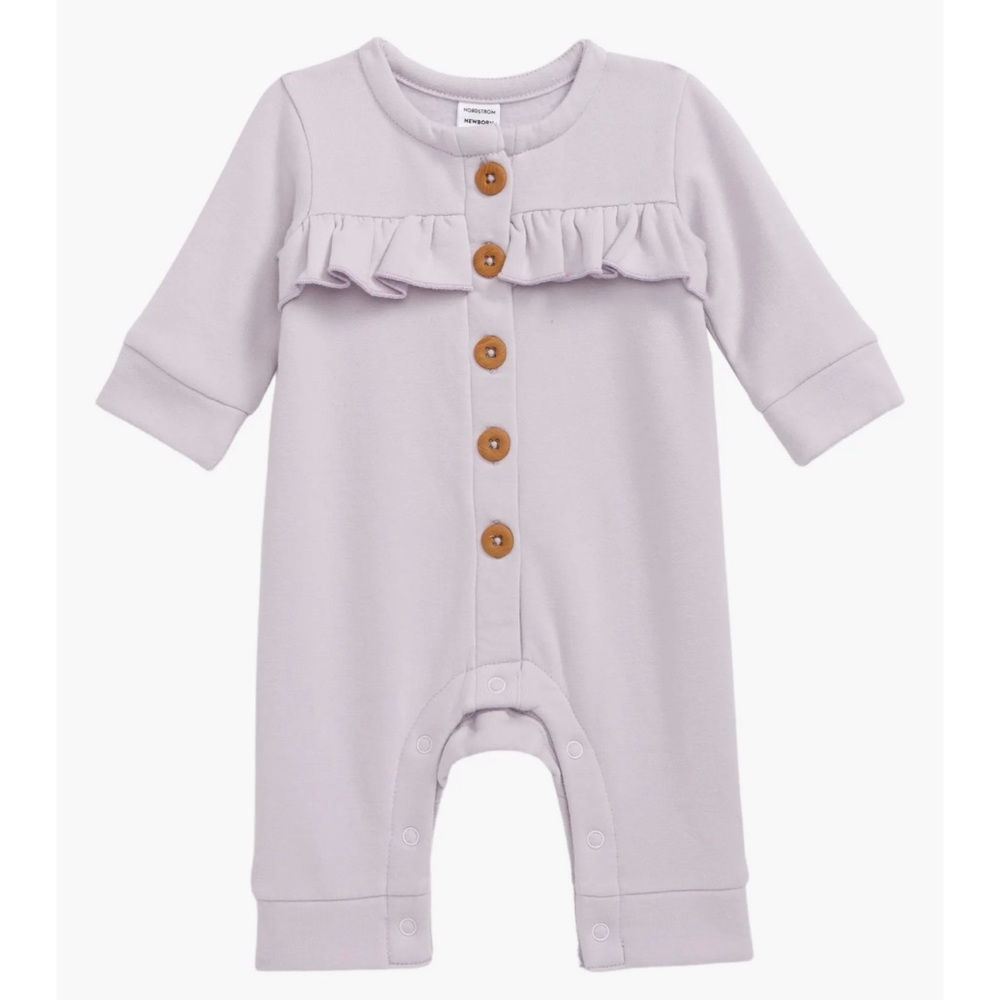 Kids' Nordstrom Cozy Ruffle Romper, Lavender